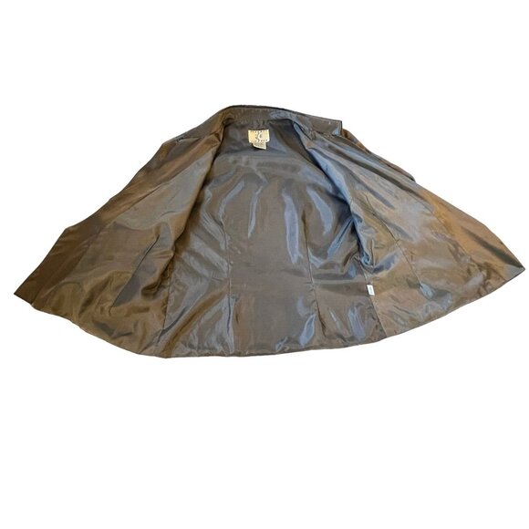 Vtg ICE Womens Gray Silk Satin Jacket Open Front Lined Sz Medium - Picture 4 of 12